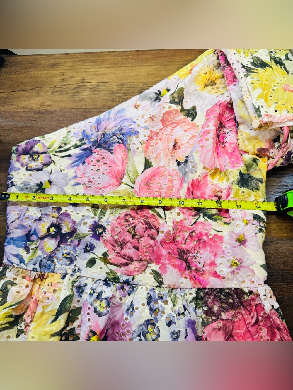 NWT‎ Express One-Shoulder Eyelet Floral Peplum Top Cotton Size 2 - Picture 3 of 6